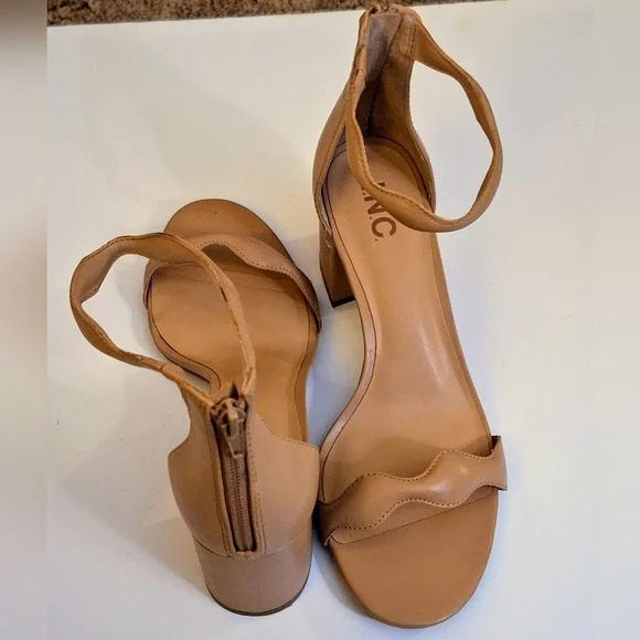 INC International Concepts Womens Square Stack Heels Wavy Ankle Strap Sa… - Picture 3 of 9